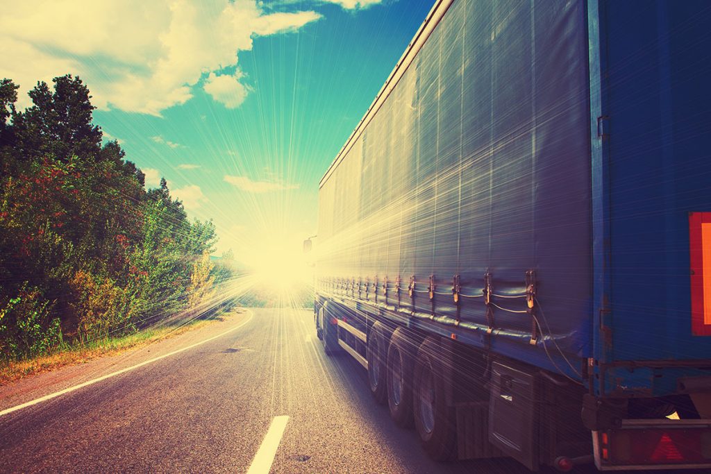 truck on a highway